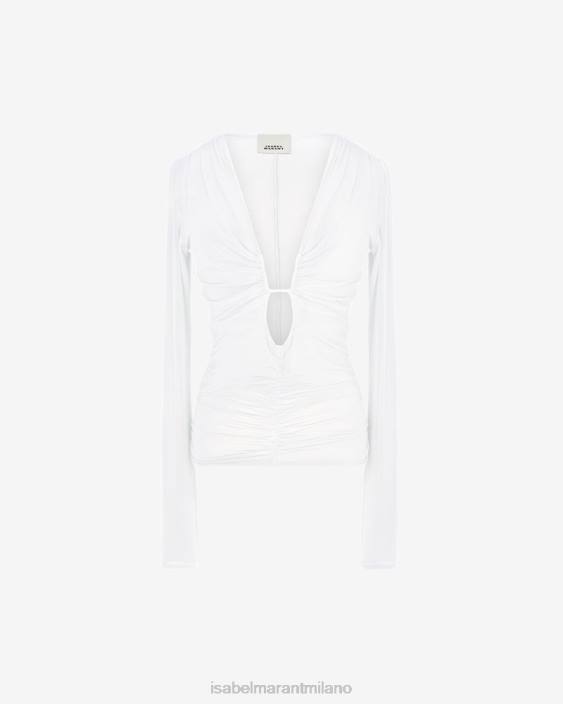 vestiario R88T187 Isabel Marant donne laura superiore bianco