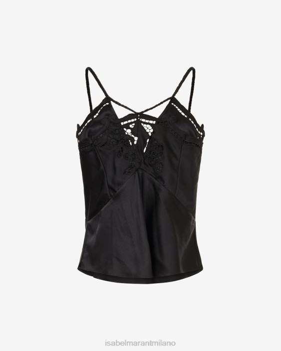 vestiario R88T191 Isabel Marant donne gioia top in seta nero