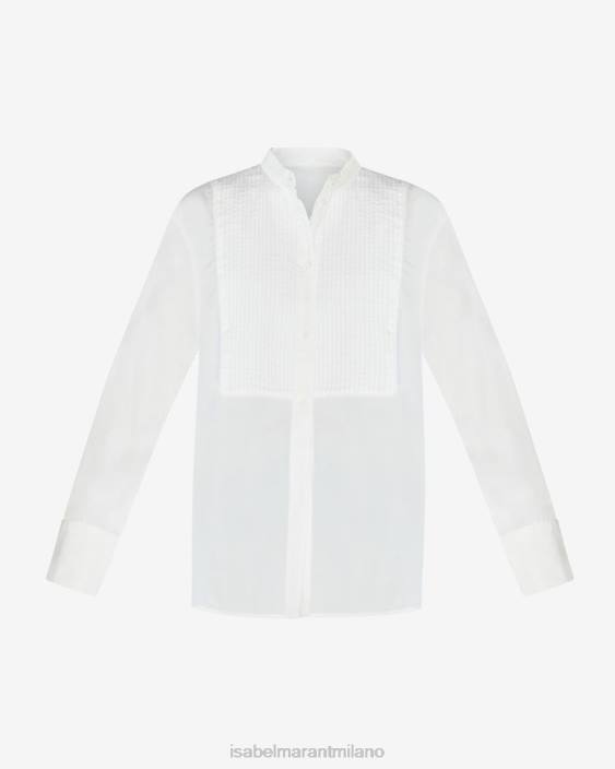 vestiario R88T194 Isabel Marant donne camicia ramsey bianco