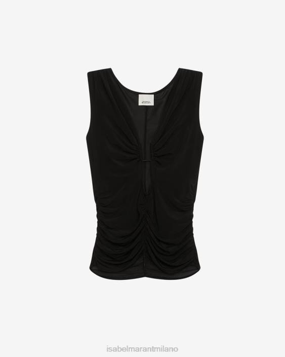 vestiario R88T214 Isabel Marant donne Jillya in alto nero