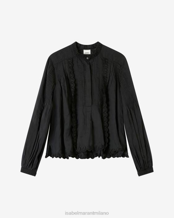 vestiario R88T215 Isabel Marant donne cima maligna nero