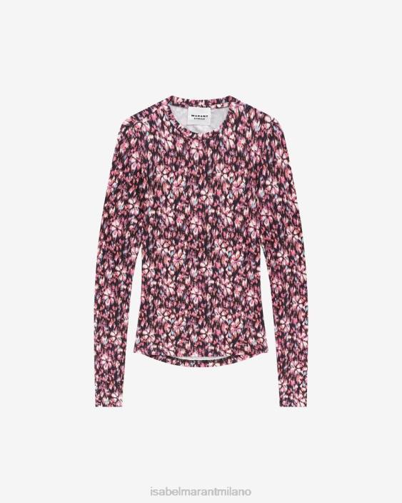 vestiario R88T475 Isabel Marant donne Leone superiore mezzanotte/rosa