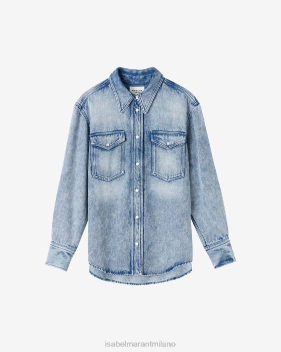 vestiario R88T484 Isabel Marant donne questa camicia di jeans azzurro