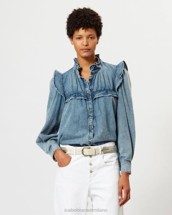 vestiario R88T486 Isabel Marant donne camicia di jeans identica azzurro