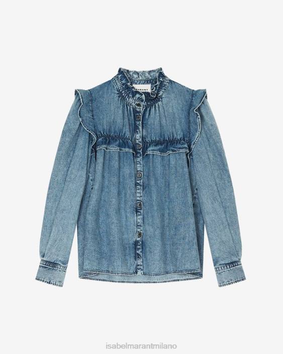 vestiario R88T486 Isabel Marant donne camicia di jeans identica azzurro