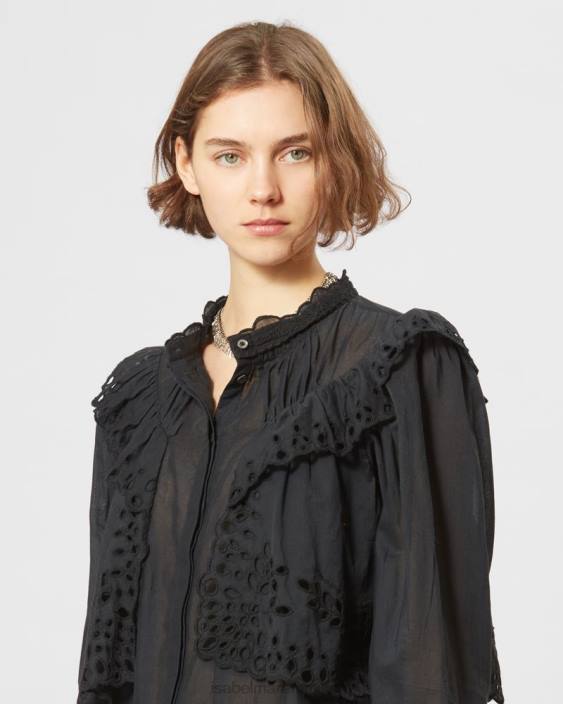 vestiario R88T500 Isabel Marant donne top in cotone Kelmon nero