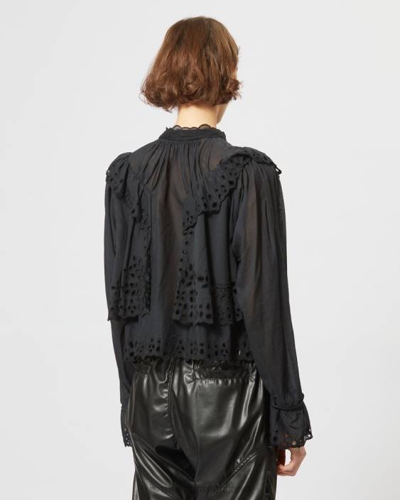 vestiario R88T500 Isabel Marant donne top in cotone Kelmon nero