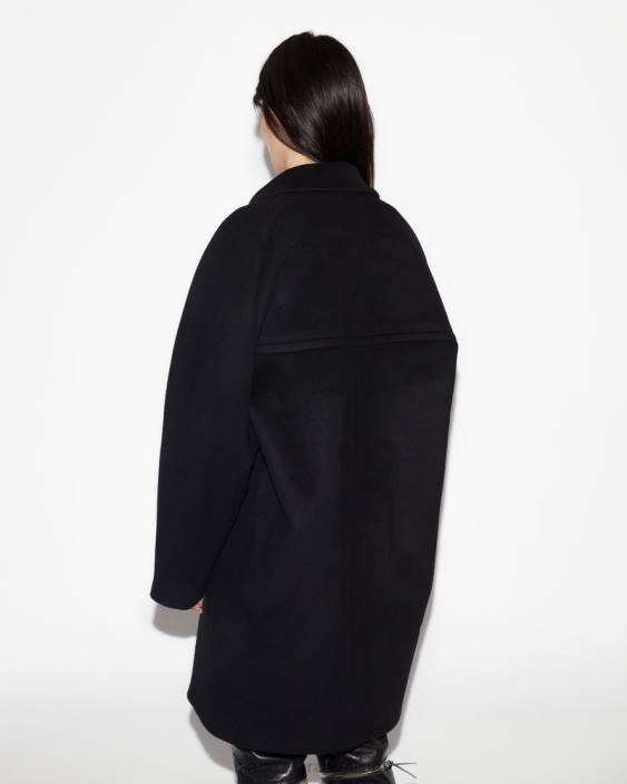 vestiario R88T20 Isabel Marant donne cappotto di lana tariffa nero