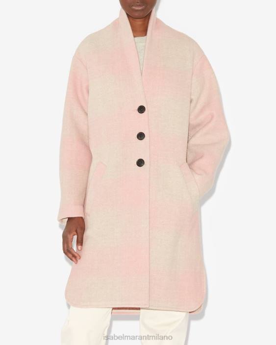 vestiario R88T329 Isabel Marant donne Cappotto Gabriele rosa chiaro