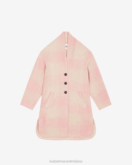 vestiario R88T329 Isabel Marant donne Cappotto Gabriele rosa chiaro