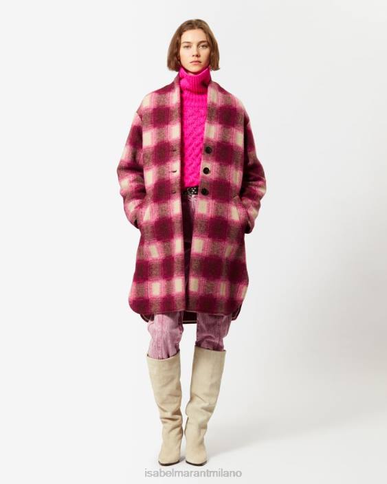 vestiario R88T342 Isabel Marant donne cappotto Gabriele fucsia