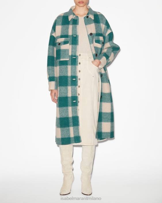 vestiario R88T352 Isabel Marant donne Cappotto fontizzi verde