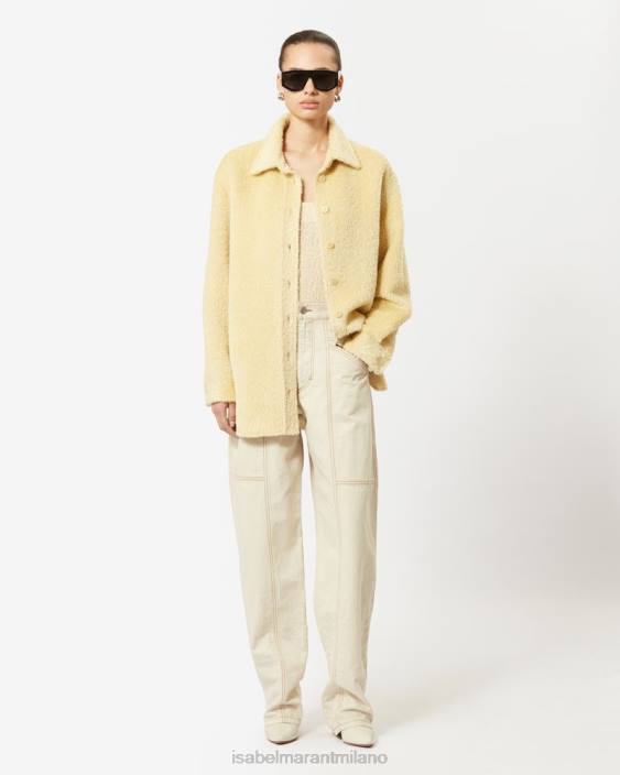 vestiario R88T40 Isabel Marant donne Giacca in alpaca Celiane giallo chiaro