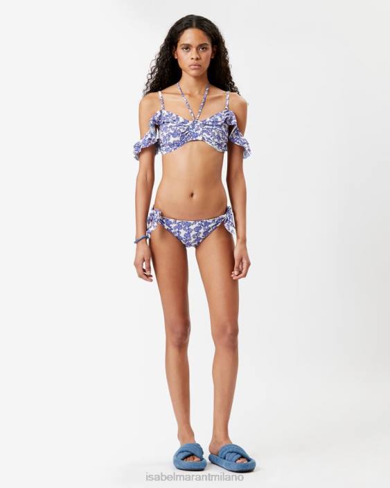 vestiario R88T712 Isabel Marant donne Top bikini skyros Blu Reale