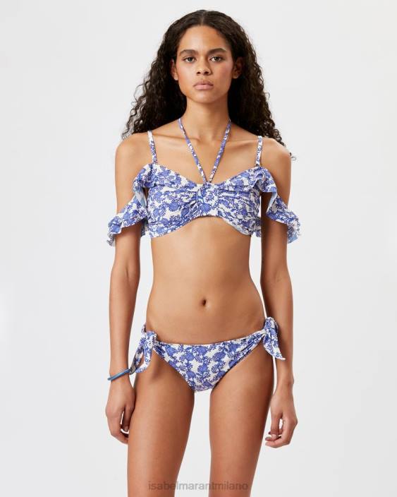 vestiario R88T712 Isabel Marant donne Top bikini skyros Blu Reale