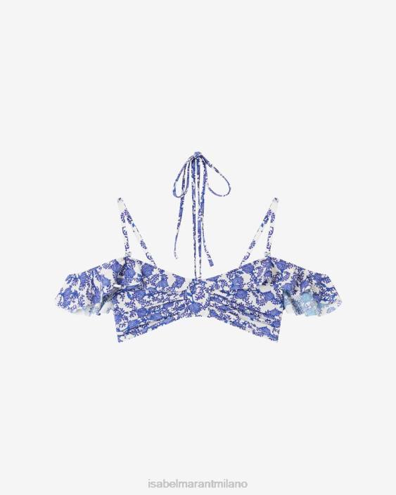 vestiario R88T712 Isabel Marant donne Top bikini skyros Blu Reale