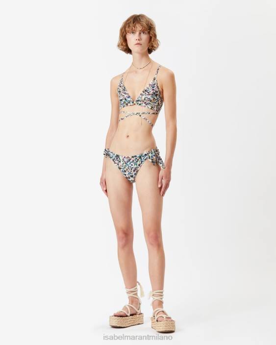 vestiario R88T714 Isabel Marant donne parte superiore del bikini Solange verde/ecru