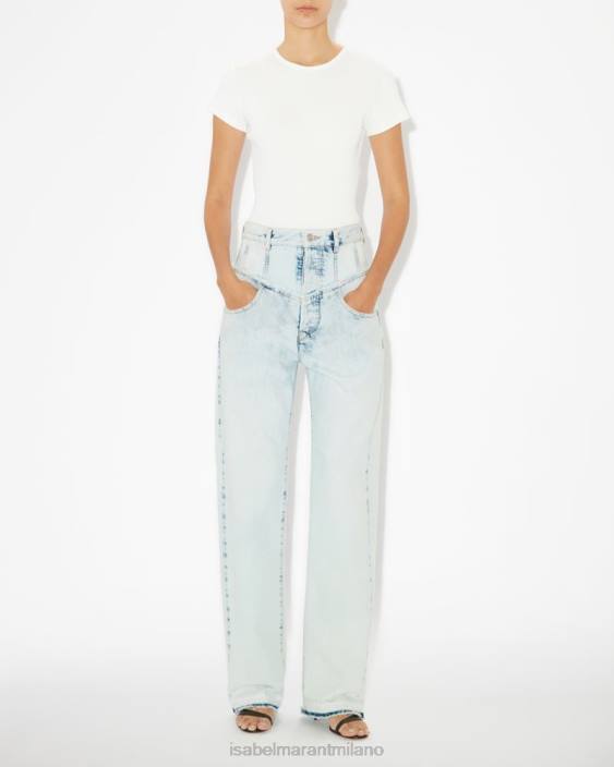 vestiario R88T223 Isabel Marant donne pantaloni noemi azzurro