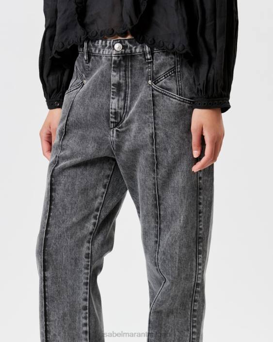 vestiario R88T226 Isabel Marant donne pantaloni in denim nadege grigio