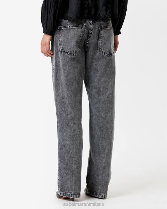 vestiario R88T226 Isabel Marant donne pantaloni in denim nadege grigio