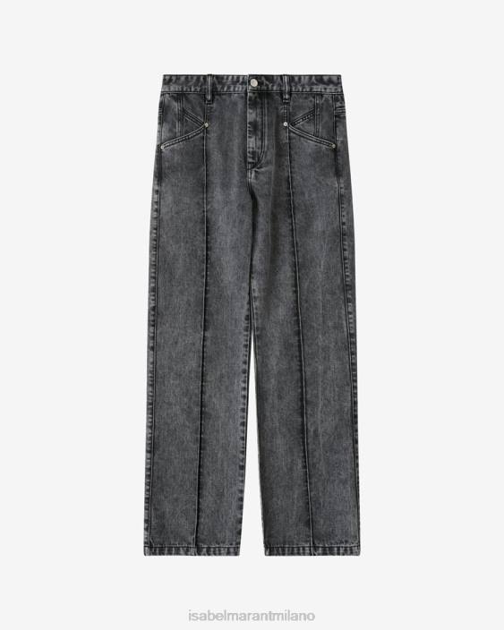 vestiario R88T226 Isabel Marant donne pantaloni in denim nadege grigio