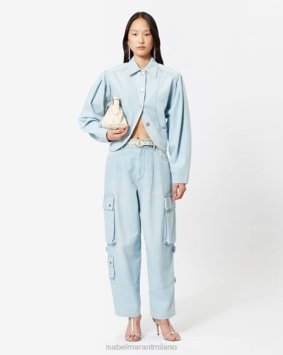 vestiario R88T234 Isabel Marant donne pantaloni in denim elore azzurro