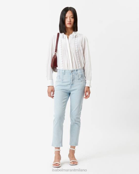 vestiario R88T236 Isabel Marant donne Pantaloni in denim slim Niliane azzurro