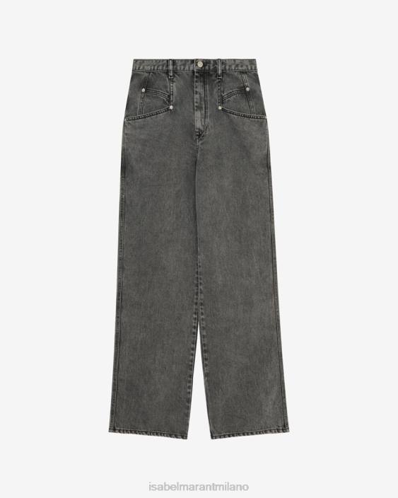 vestiario R88T239 Isabel Marant donne pantaloni in denim dileskoa grigio