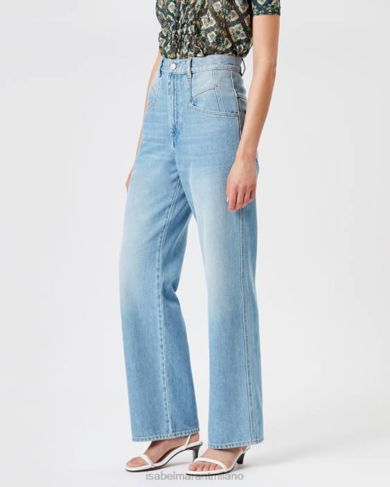 vestiario R88T240 Isabel Marant donne pantaloni in denim dileskoa azzurro