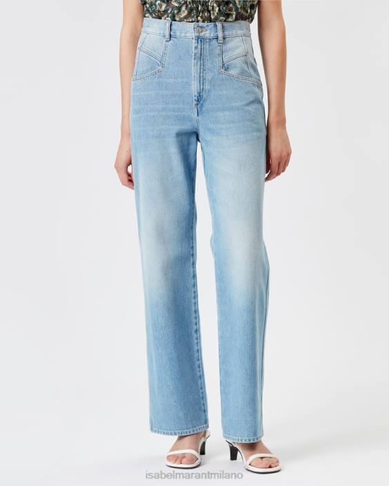 vestiario R88T240 Isabel Marant donne pantaloni in denim dileskoa azzurro