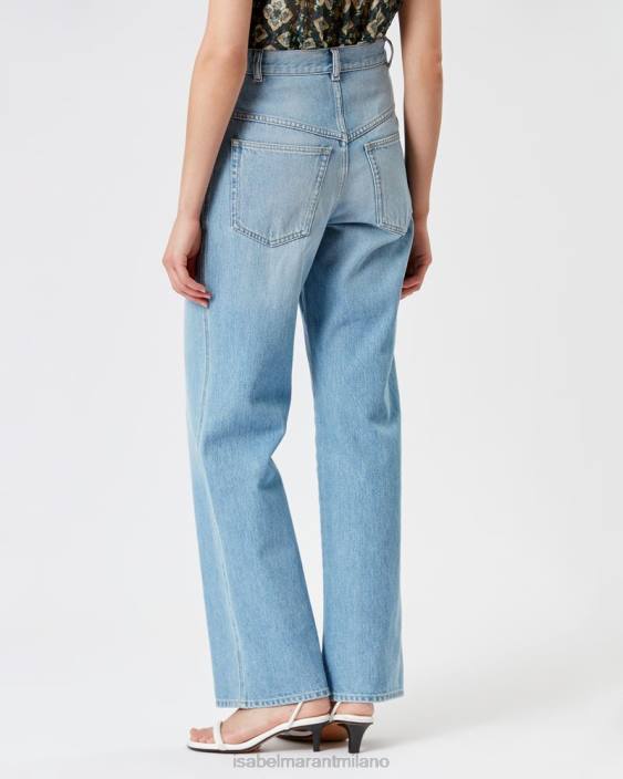 vestiario R88T240 Isabel Marant donne pantaloni in denim dileskoa azzurro