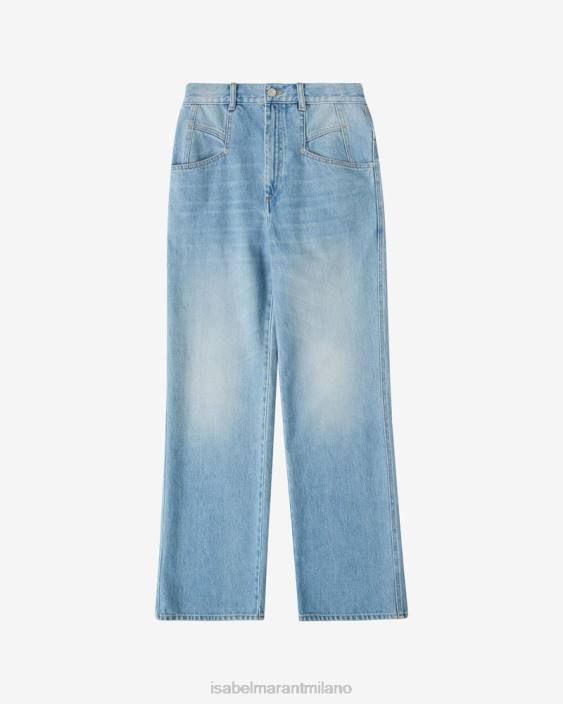 vestiario R88T240 Isabel Marant donne pantaloni in denim dileskoa azzurro