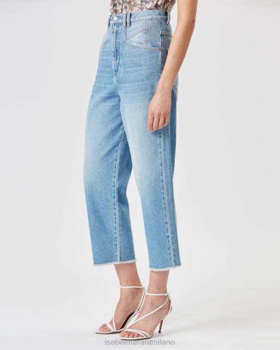 vestiario R88T242 Isabel Marant donne pantaloni in denim dilali azzurro