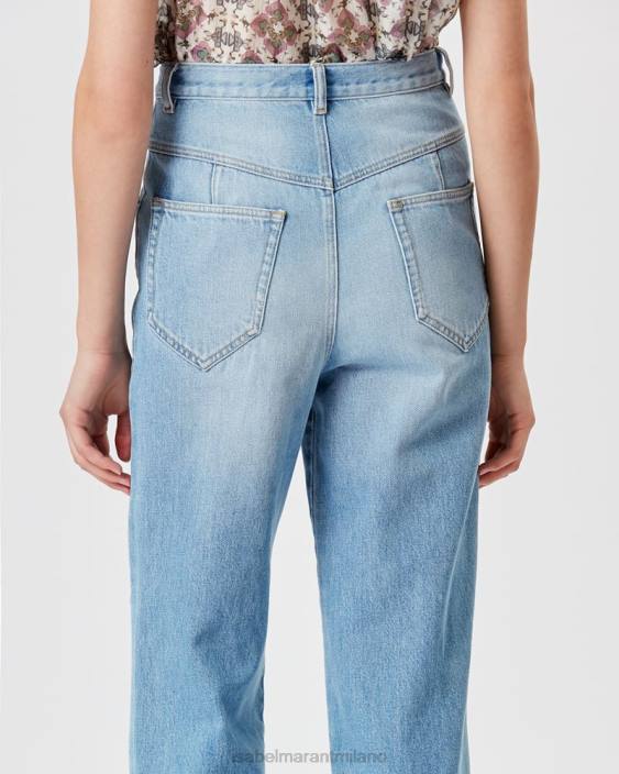 vestiario R88T242 Isabel Marant donne pantaloni in denim dilali azzurro