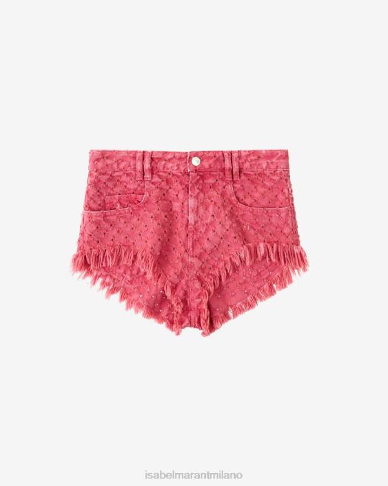 vestiario R88T246 Isabel Marant donne pantaloncini di jeans aneida fucsia