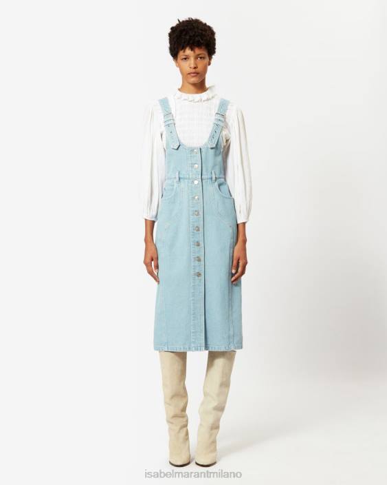 vestiario R88T537 Isabel Marant donne abito in denim filippino azzurro