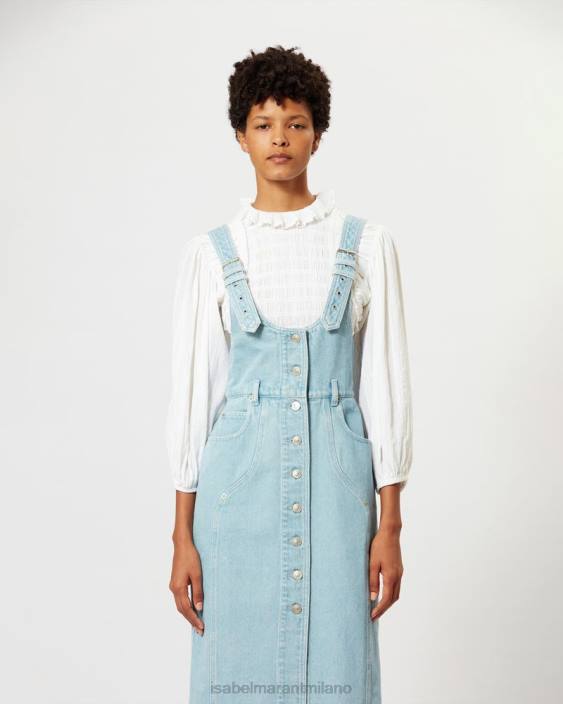 vestiario R88T537 Isabel Marant donne abito in denim filippino azzurro