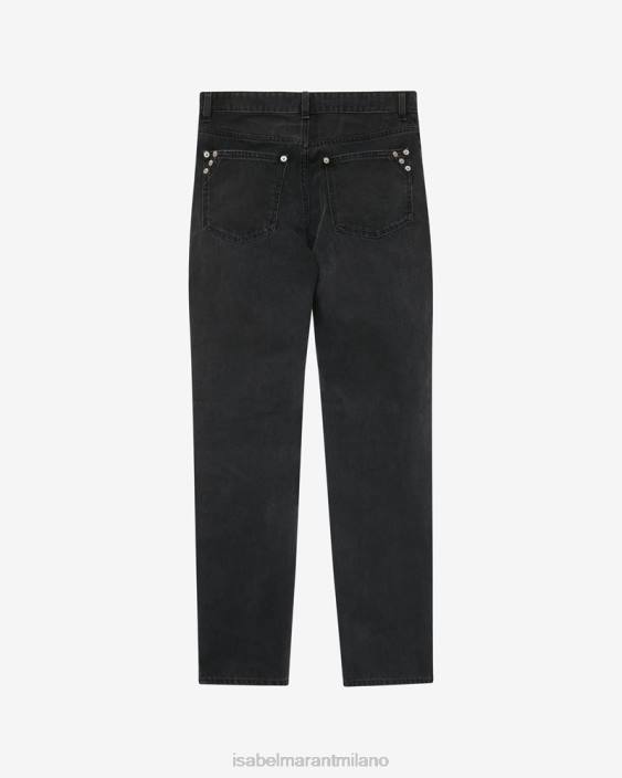 vestiario R88T555 Isabel Marant donne jeans mamma Vanda nero sbiadito