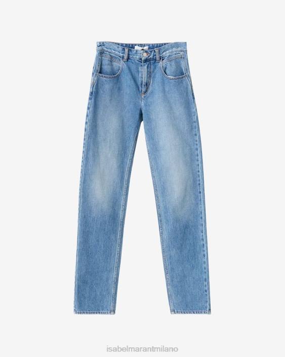 vestiario R88T556 Isabel Marant donne jeans mamma Vanda azzurro