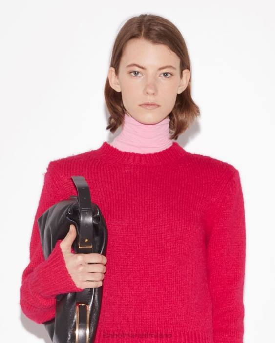 vestiario R88T282 Isabel Marant donne maglione di alpaca Erwany fucsia