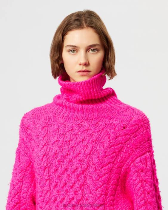 vestiario R88T567 Isabel Marant donne maglione di giada rosa fluo