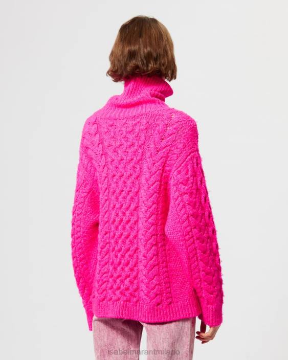 vestiario R88T567 Isabel Marant donne maglione di giada rosa fluo