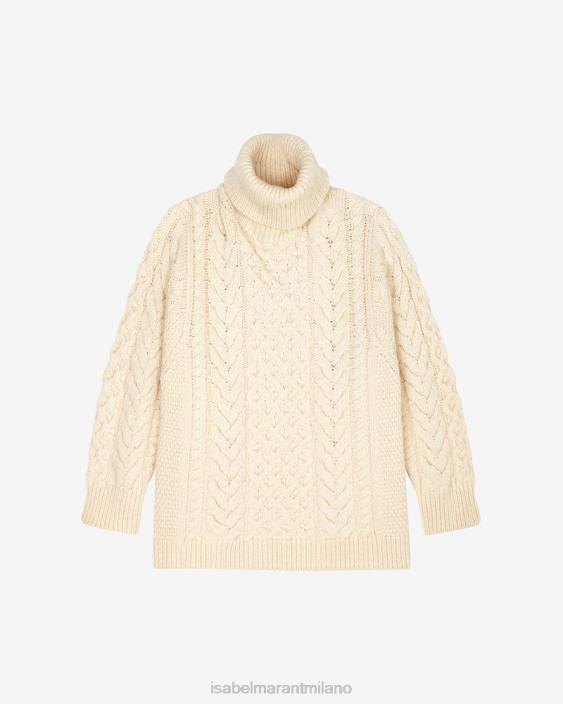 vestiario R88T568 Isabel Marant donne maglione di giada ecru