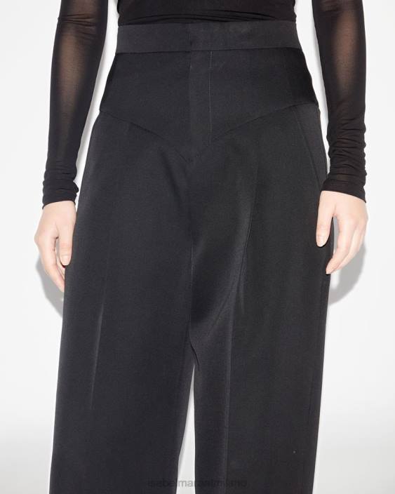 vestiario R88T291 Isabel Marant donne pantaloni di lana Staya nero