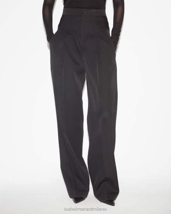 vestiario R88T291 Isabel Marant donne pantaloni di lana Staya nero