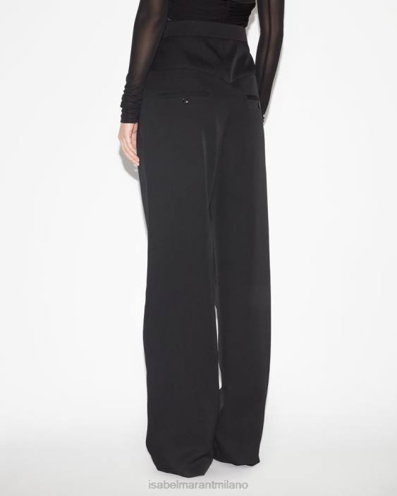 vestiario R88T291 Isabel Marant donne pantaloni di lana Staya nero