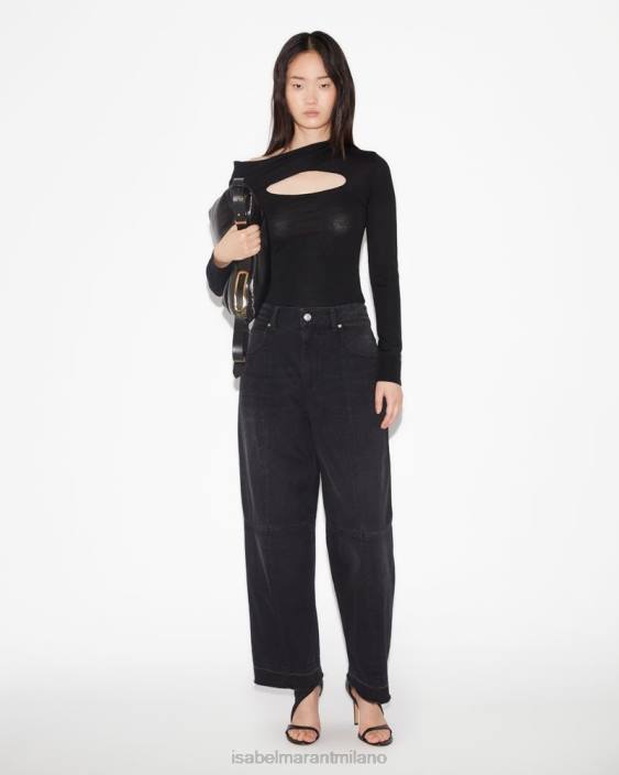 vestiario R88T292 Isabel Marant donne pantaloni di jeans Norela nero