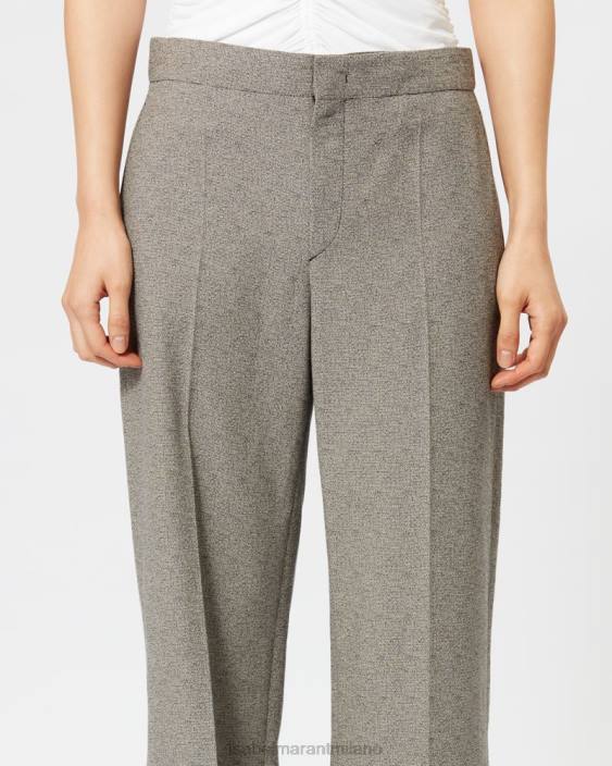 vestiario R88T293 Isabel Marant donne pantaloni scarsi ecrù/nero