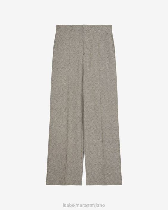 vestiario R88T293 Isabel Marant donne pantaloni scarsi ecrù/nero