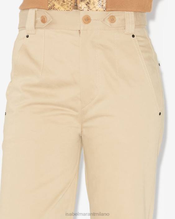 vestiario R88T294 Isabel Marant donne pantaloni linali beige